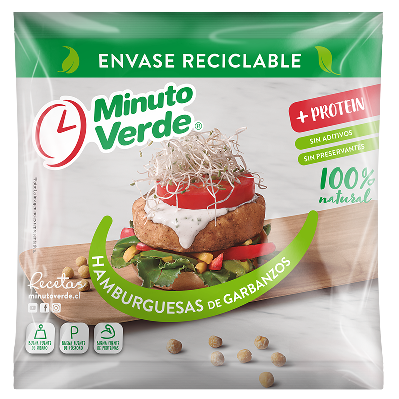 Hamburguesa Garbanzo 100 gr Minuto Verde