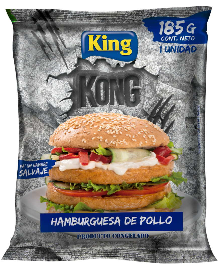Hamburguesa Pollo 185gr King Kong Agrosuper