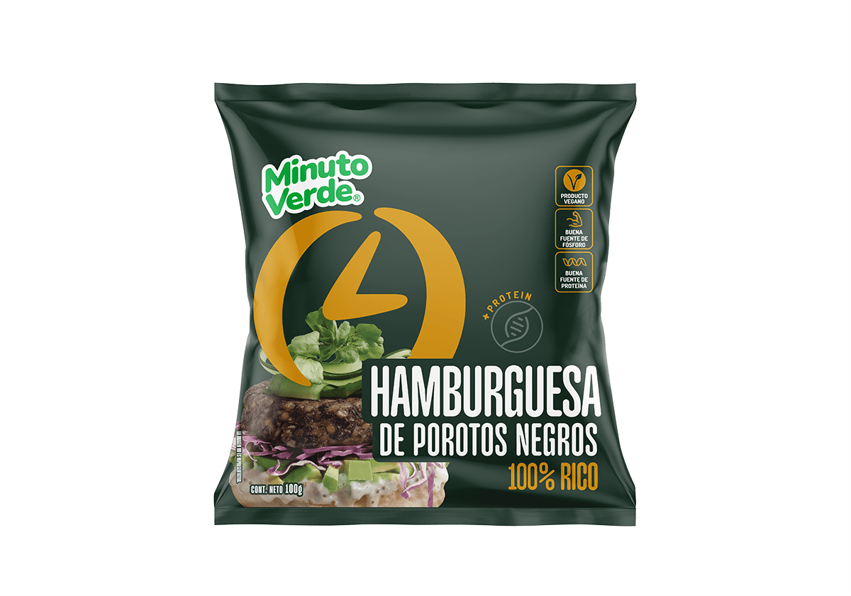 Hamburguesa Porotos Negros 100gr Minuto Verde